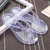 Crystal Jelly Transparent Cool Slippers Female Summer Student Korean Version of Fashion Trend Outer Wear Pinch Foot Flip-flops Flat Bottom