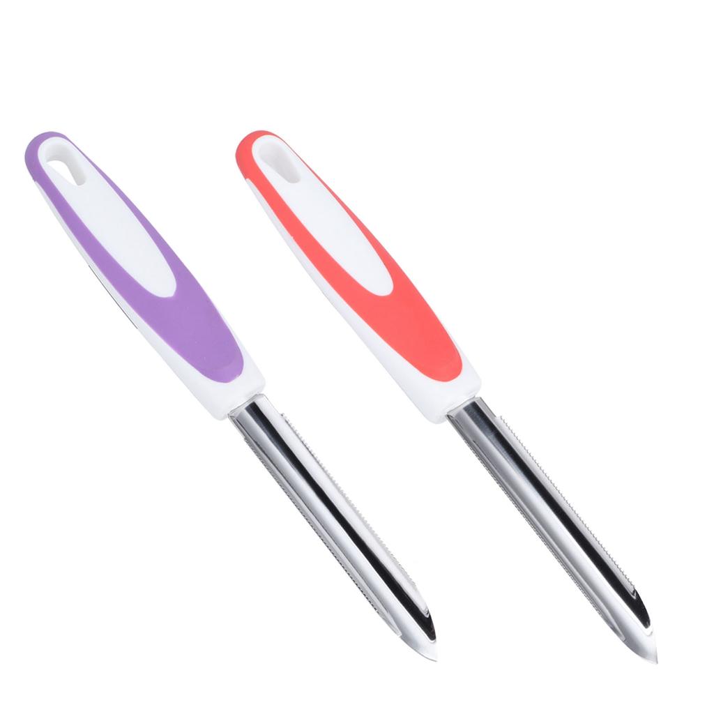 2Pcs Stainless Steel Fruit Pepper Corer Core Remover Tools Kitchen Supplies OrangePurple