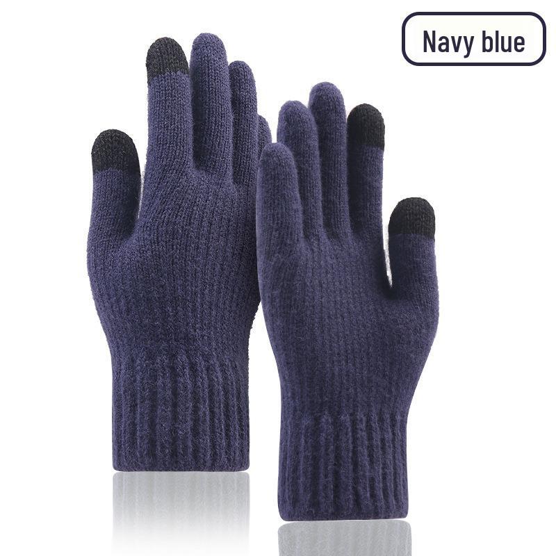 2025 Men's Classic Touchscreen Alpaca Wool Fleece-lined Thick Knit Gloves