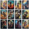 Colorful Motorbike Dirt Bike Ride Sport Poster Prints Motocross  Canvas Painting Inspirational Wall Art Boys Room Home Decor