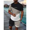 Men's Breathable Athletic Set Summer Letter Print T-Shirt And Shorts Set Adult Lightweight Fitness Wear Casual Sportswear Set