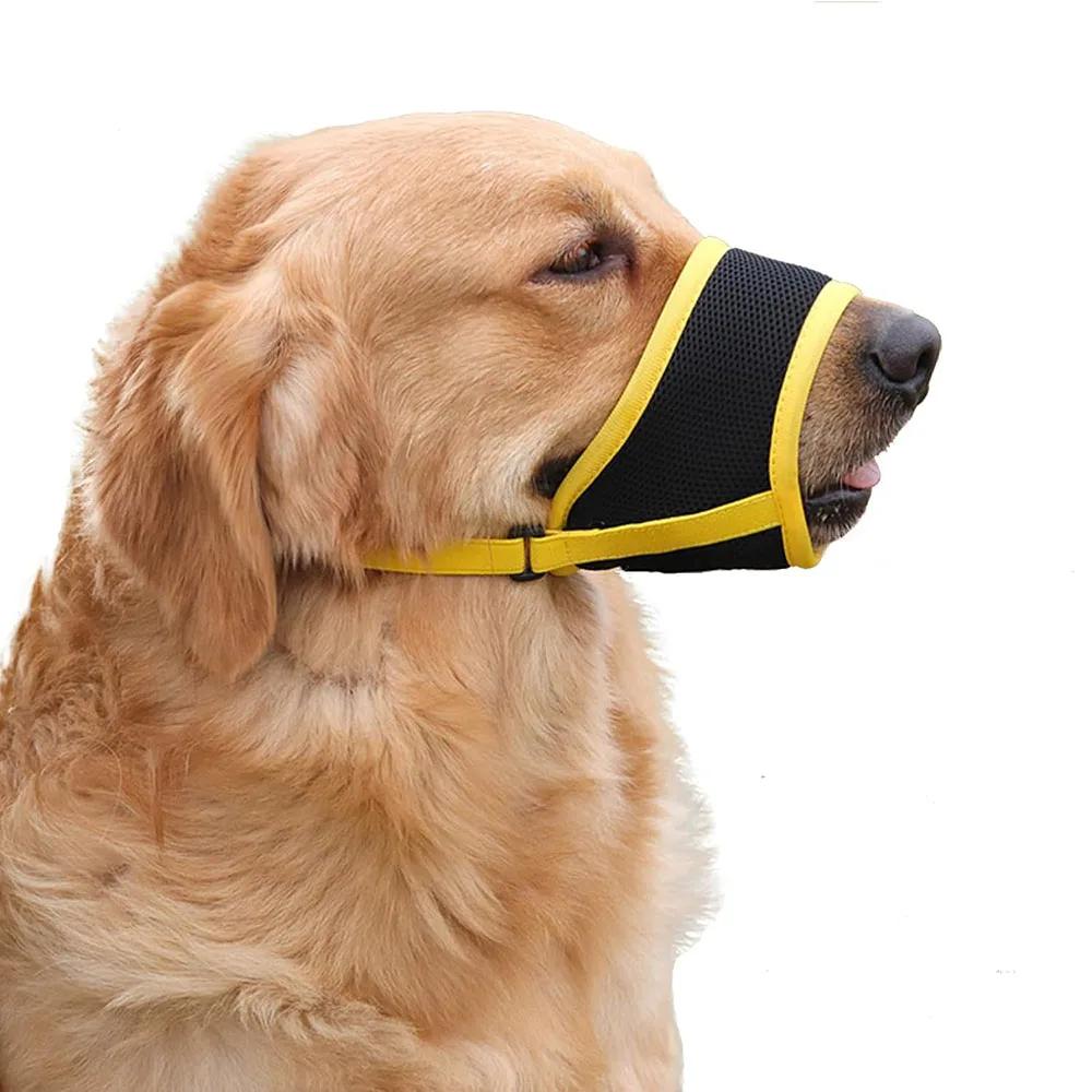 Photos - Muzzle Adjustable Anti Bark Bite Mesh  For Dogs Pet Mouth  Stop Chewing For Puppies Nylon Belt Dog Accessories Pet Prod