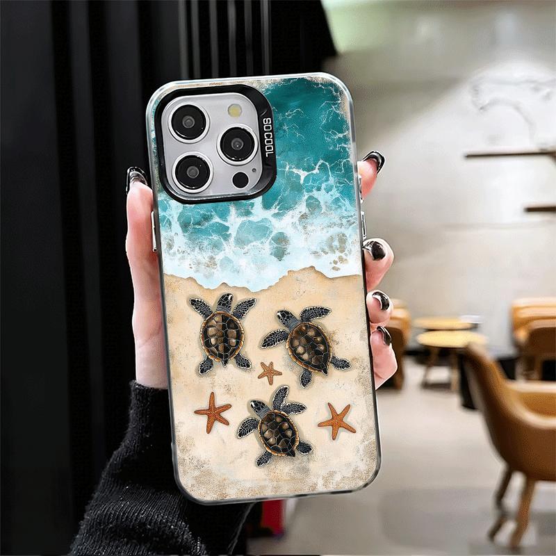 Summer Sea Turtle Cute Shockproof Phone Case for iPhone 17 Air 16 16E 15 Pro Max 14 Plus 13 Mini 12 Back Cover Anti Fall Fundas