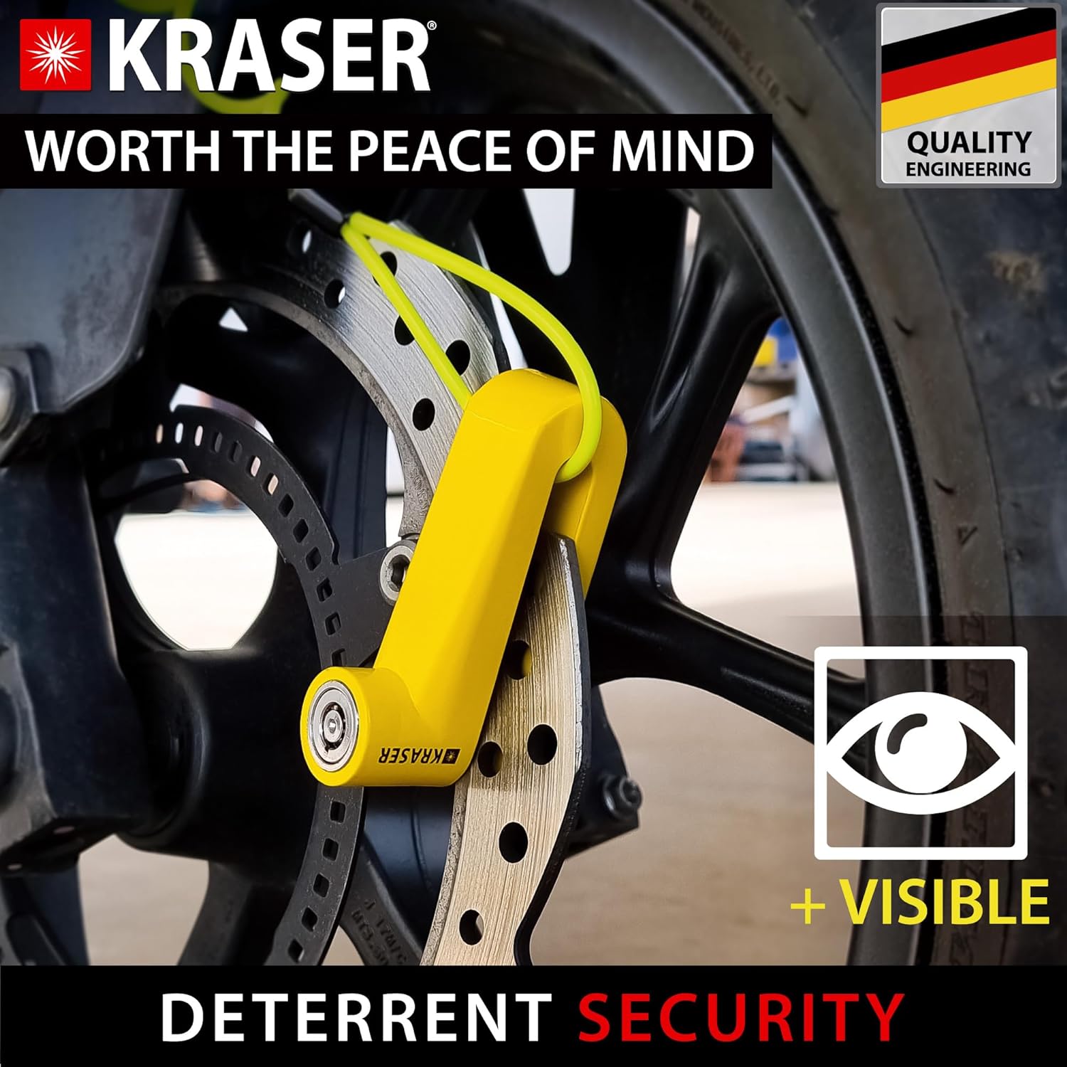 KRASER KR710Y Замок тормозного диска Мотоцикл Замок Замок дискового тормоза Мотоцикл — фото 2