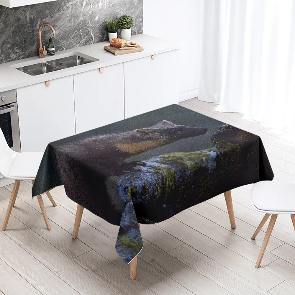 Cute Mink Animal Tablecloth Party Restaurant Table Decoration Waterproof Rectangular  Kitchen New Home