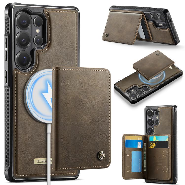 CaseMe Me80 Magnetic RFID Wallet Phone Case For Samsung Galaxy S24 FE 5G, Detachable Multi Card Slot Kickstand Anti-Theft Cover