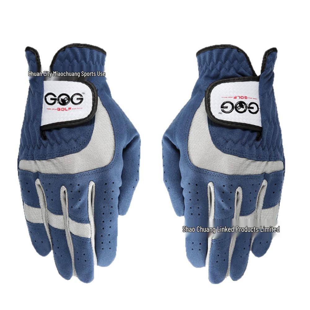 Genuine GOG Men's Ultra-Thin Blue Golf Gloves - Wear-Resistant, Breathable Fabric