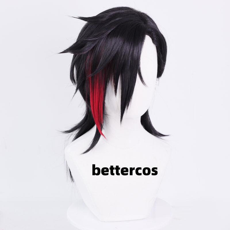 Game Arcane Season 2 Vi Jinx Cosplay Wig Vi Black and Red Hair For Women Men Halloween Carnival Party LOL Role Play Wig