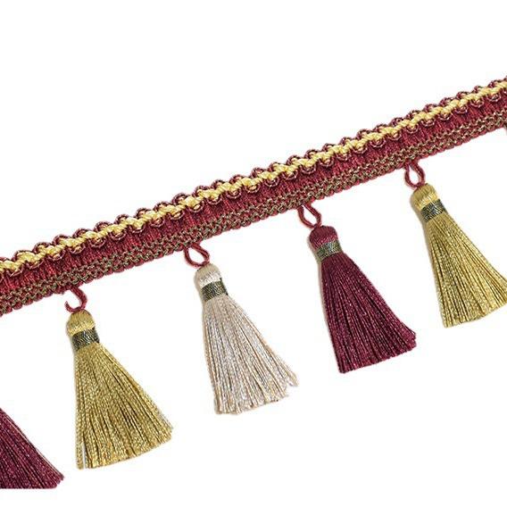 Red Tassel Lace - Multi-Use Home Accessory (12m) for Luggage, Curtains, and More
