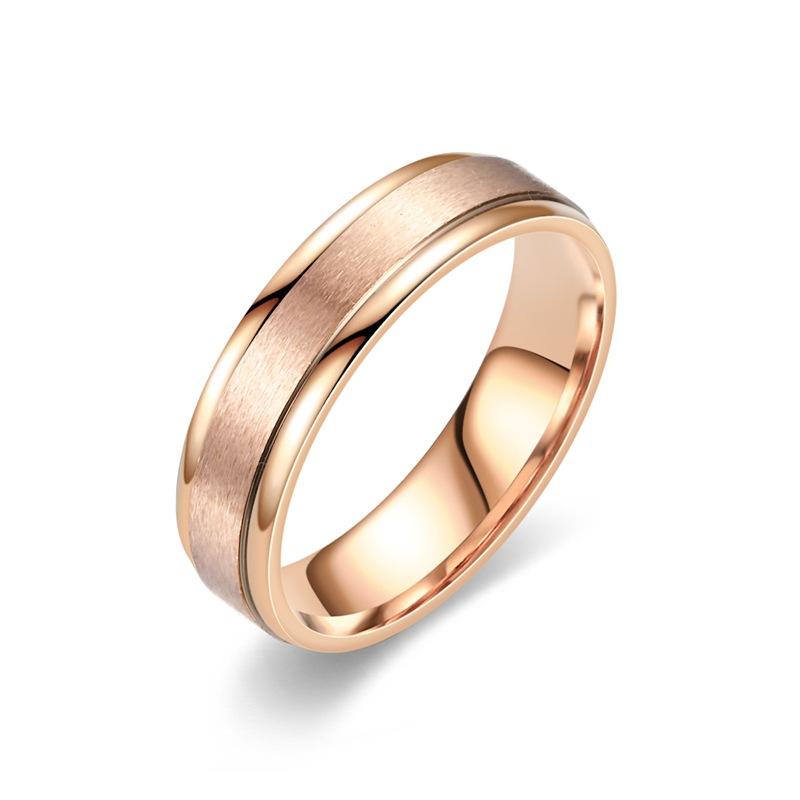 Fashion titanium steel ring 6mm bilateral ball matte simple niche couple ring temperament hand jewelry