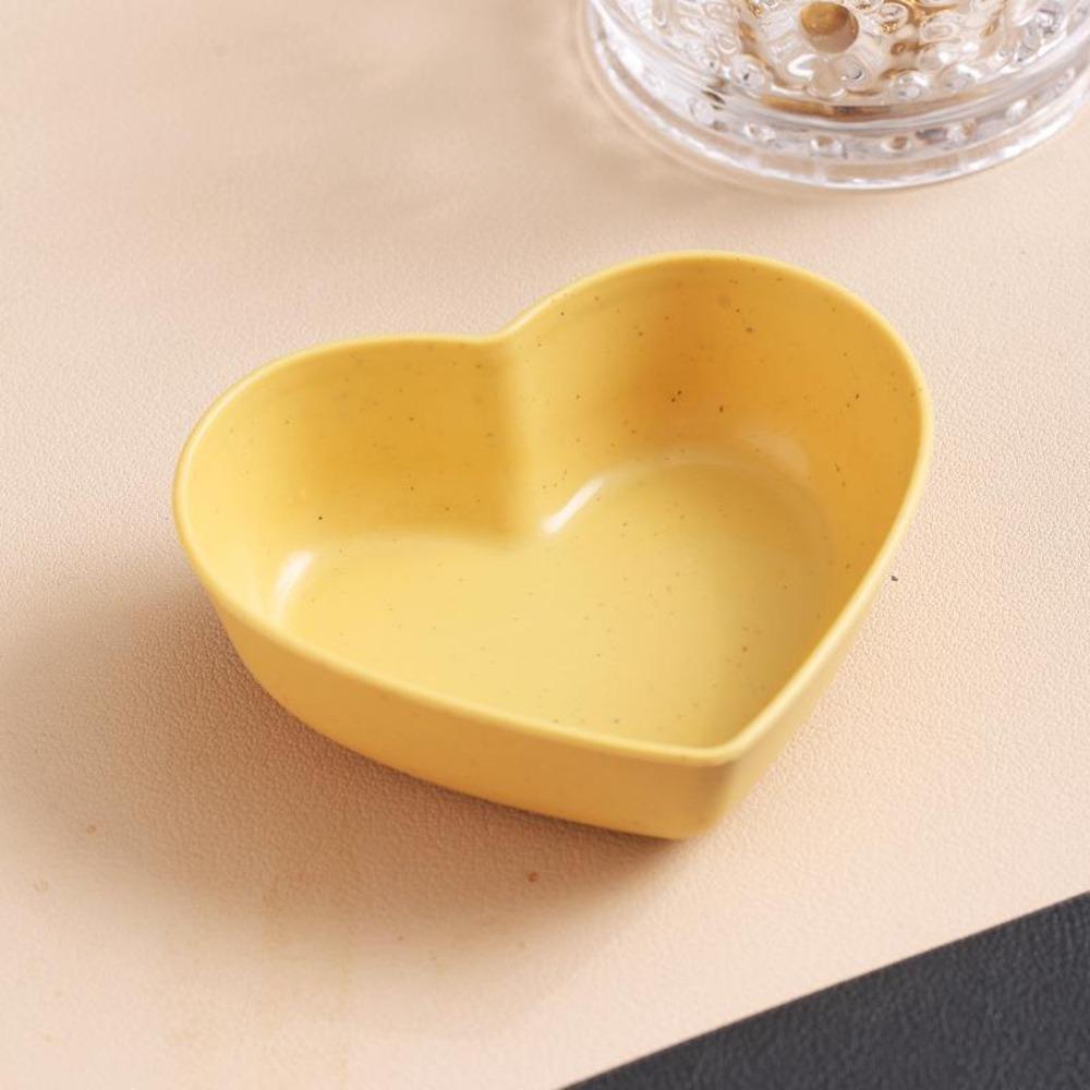 Nordic Style Heart Shape Seasoning Dish Wheat Straw Sushi Seasoning Dish  for Kitchen