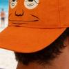 Expressionless Orange Face Golf Hat Extended Brim Adjustable Fit Baseball Cap Cartoon Design Casual Outdoor Hat