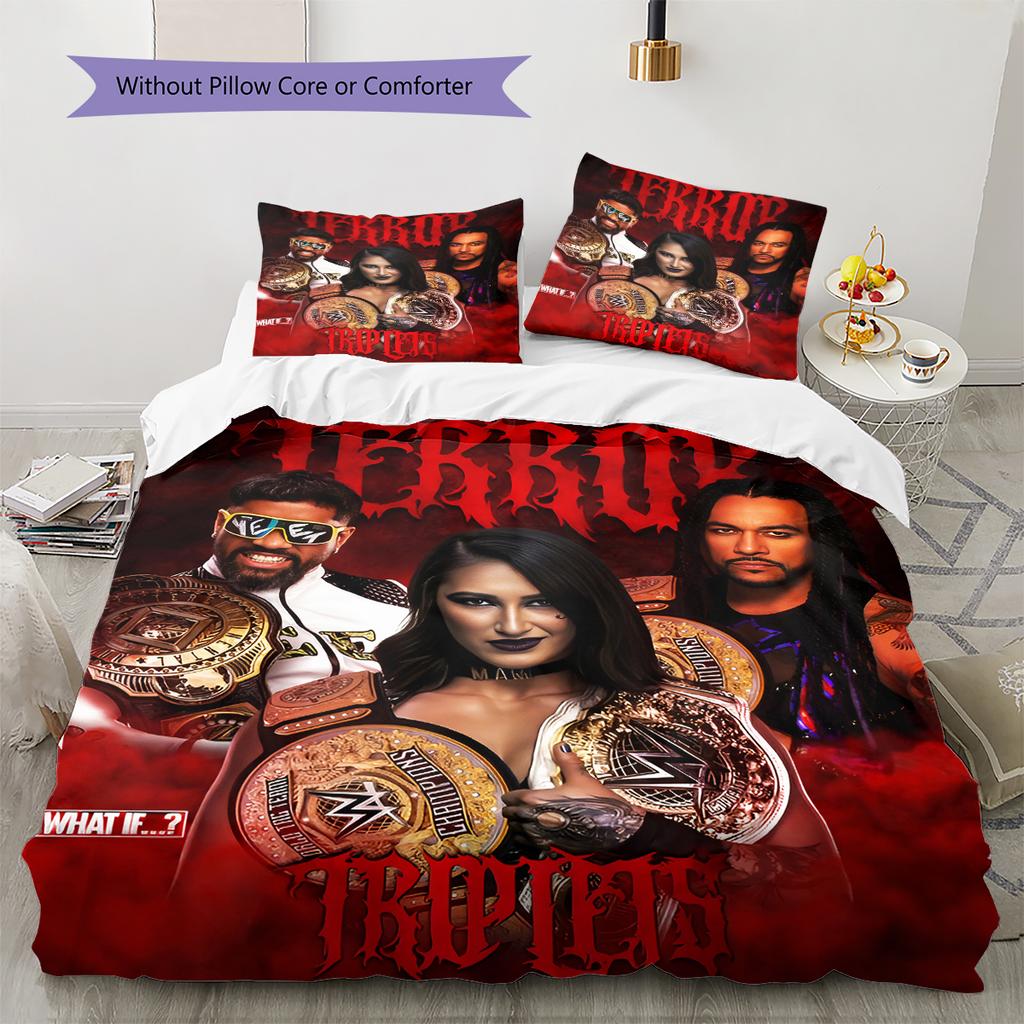 Biancheria da letto con motivo Rhea Ripley, Set piumone Copripiumone Federa Regalo di Compleanno per la Casa (1 * copripiumino + 2 * federa, senza nucleo)