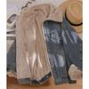 Women's Retro Velvet-Lined Denim Jacket, Oversized & Casual for Autumn/Winter 2025