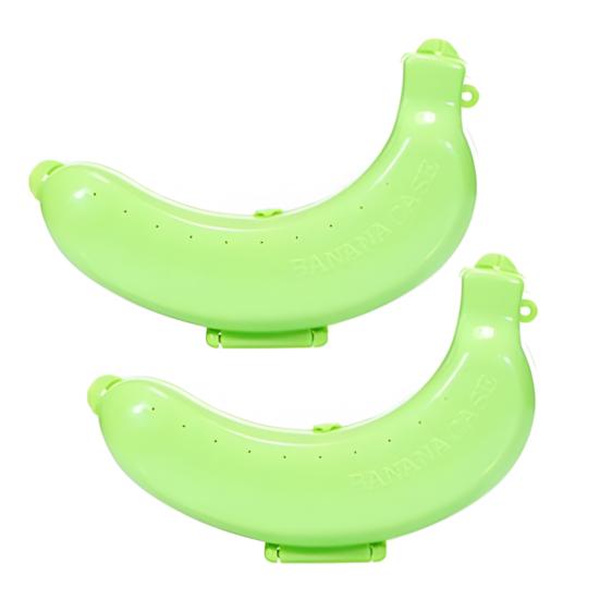 2PCS Banana Storage Box Food Grade Plastic Banana Protector 2pcs зелёный