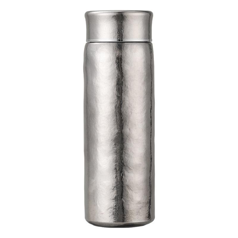 Premium Pure Titanium Insulated Cup with Tea Infuser - Double-Layer Vacuum Design, Portable and Stylish for Business Use.