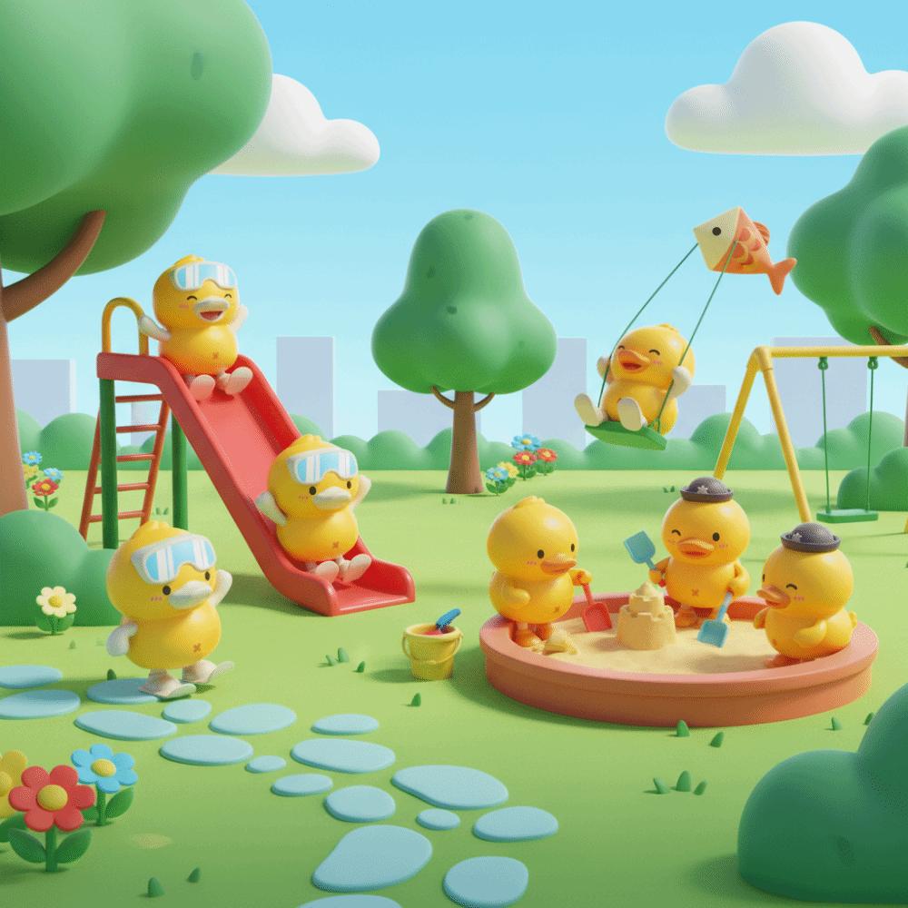 Clockwork Design Clockwork Duck Toy Plastic Material Jumping Duck Toy Skiing duck toy  Bathroom Toy