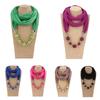 Necklaces Neckerchief Solid Color Jewelry Shawl Fashion Ring Pendant Scarf Women