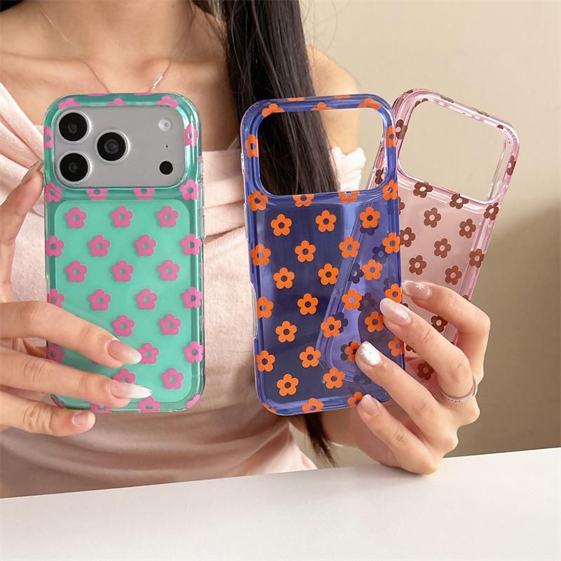Spring and Summer Semi-transparent Contrasting Small Flowers Are Suitable for iphone11Promax Apple 11 Mobile Phone Case 11 Double Layer 11 Girl