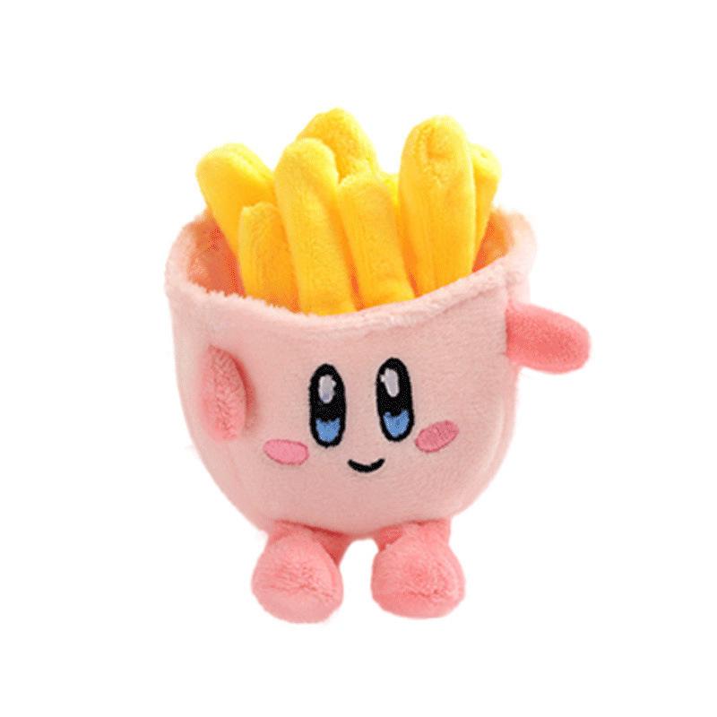 Cute Star Card French Fries Burger Plush Doll Pendant Girl Heart Doll Bag Hanging Ornament Mini Catching Doll