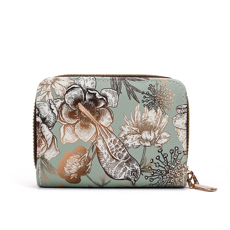 Aesthetic Flower Pattern Short Wallet, Clutch Zipper Credit Card Case, Women s Classic Wallet