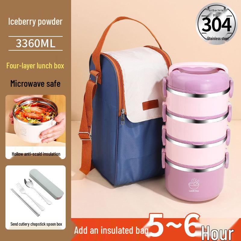 Large-Capacity Multi-layer 304 Stainless Steel Leak-proof Bento Lunch Box 1-layer