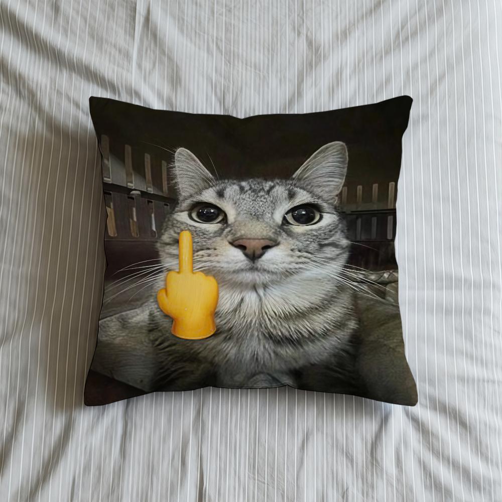 

Cushion Cover Kawaii Soft Case For Sofa Living Room Cat Home Comfortable Animal Meme Office Decor Funny Protective Pillow Covers 30cmx30cm