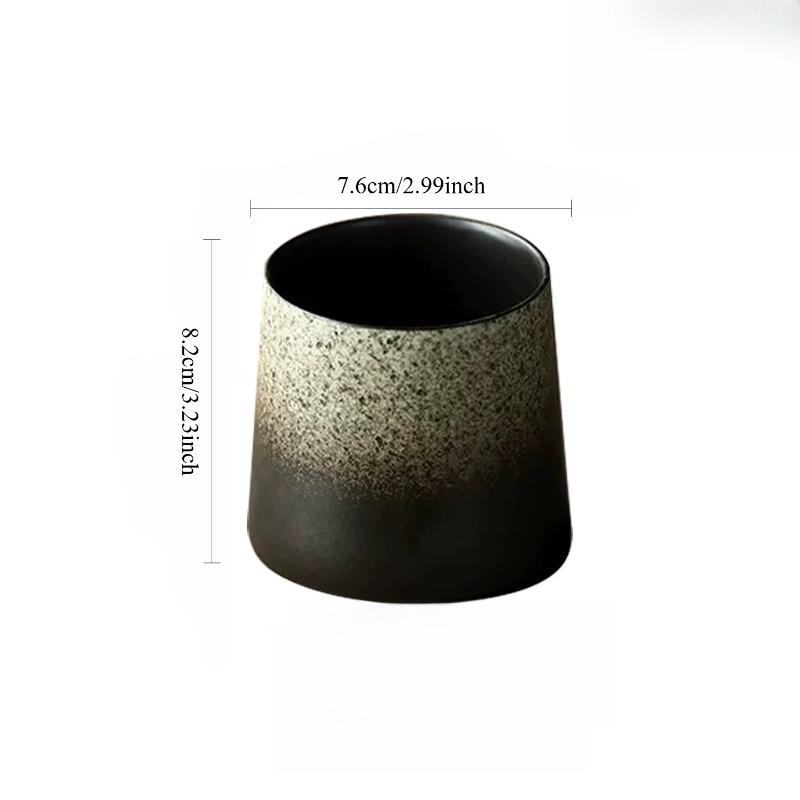 handmade ceramic cup, matte gradual change hand cup, Japanese retro literary straight mug Office Coffee Cup