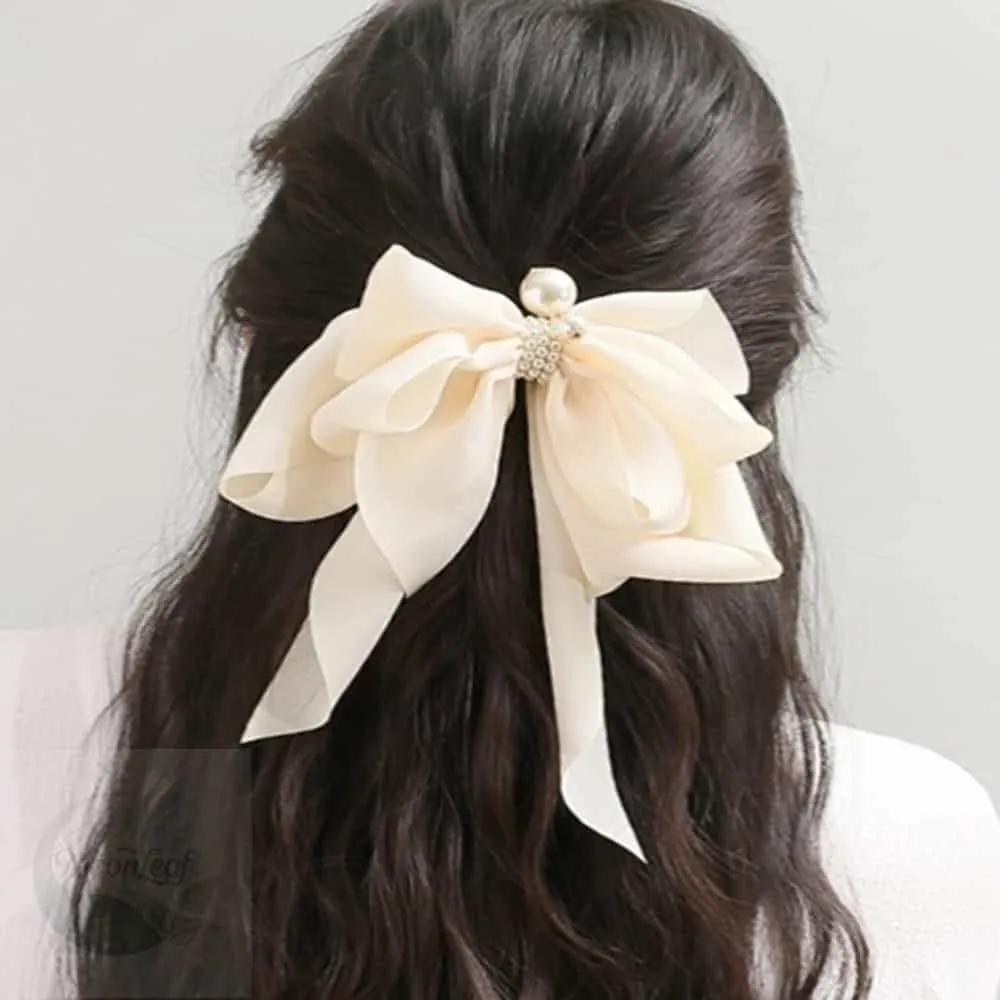 MLSTORE Butterfly Pearl Ivory Automatic Hairpin Half-Up Pin Pretty Hairpin