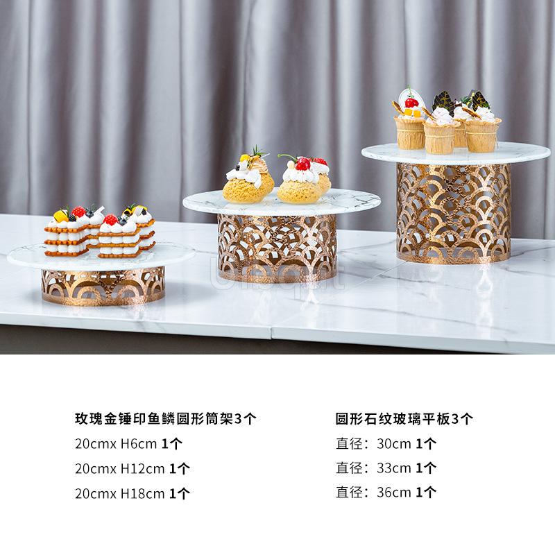 Restaurant Catering Buffet rack Tier Stainless Steel Display Cake Stand Luxury Gold Dessert Food Tea cake decoration accessories