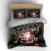 Santa Skiing Merry Christmas Bedding Duvet Cover Set Duvet Cover Pillowcases  (1*Duvet Cover 2*Pillowcases, without duvet insert)