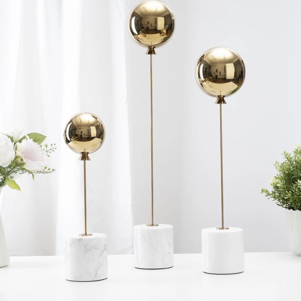 Balloon Sculpture Natural Marble Base Metal Ornaments Living Room Statue Home Accessories Ornaments Crafts Ornaments Small Model