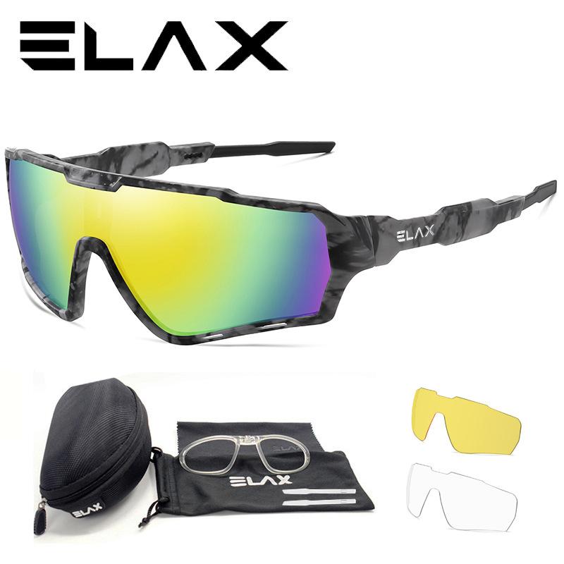 New ELAX 3Lens Set Fashionable Cycling Glasses Outdoor Sports Bicycle Goggles Windproof Protective Glasses