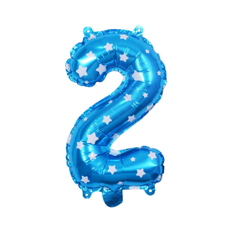 Small Digital Balloon 16-Inch Us Version Of Thin Body Decoration Birthday Party Aluminum Film Balloon Digital Balloon