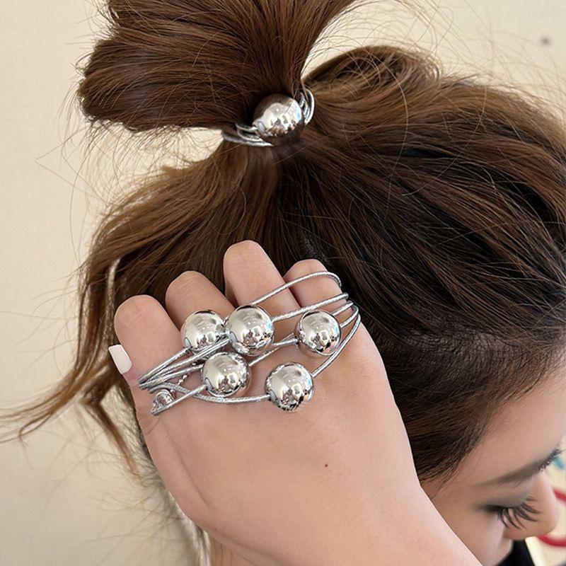 Korean Style Silver Ball Elastic Headband Hair Ring