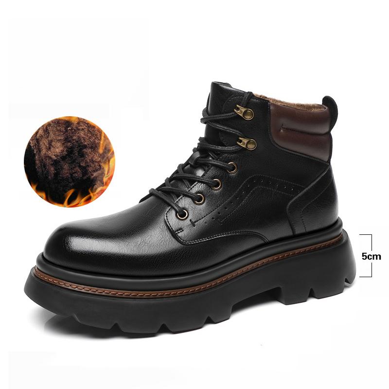 Outdoor Men Ankle Boots Retro British High-top Men's Boots High Quality Leather Shoes Man Motorcycle Boots Anti Slip Snow Boots