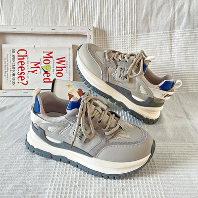 Echtes Leder Daddy Schuhe Damen Frühling Neuer Stil Leichtgewichtige Dicksohlige Erhöhte Lässige Sportliche Forrest Gump Schuhe