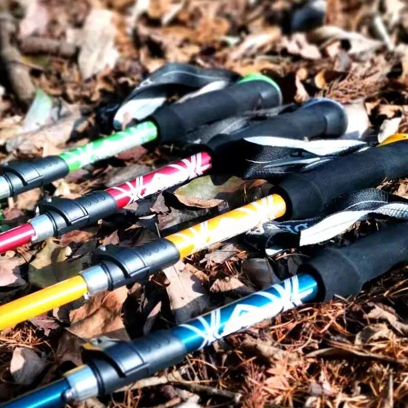 5 sekcií Vonkajšia skladacia trekingová palica Camping Prenosná lezecká palica Skladacia hliníková zliatina Ultraľahká teleskopická palica Pešia turistika Outdoorové vybavenie