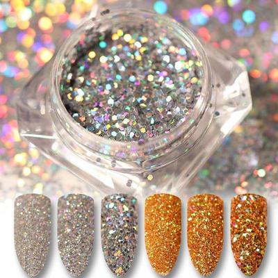 Polvo brillante para uñas, lentejuelas coloridas para uñas, decoración artística para manicura