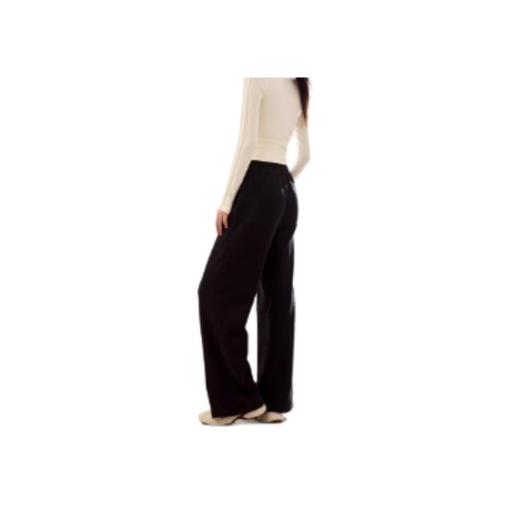 Anta Comfortable Solid Color Lace-Up Casual Pants Women Bottoms Black 962448303-2