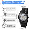 Automatic Mechanical Skeleton Luminous Analog Antique Stainless Steel Suitable for Black Perfect Gift for Day Men's Watch Display, Style, Waterproof,