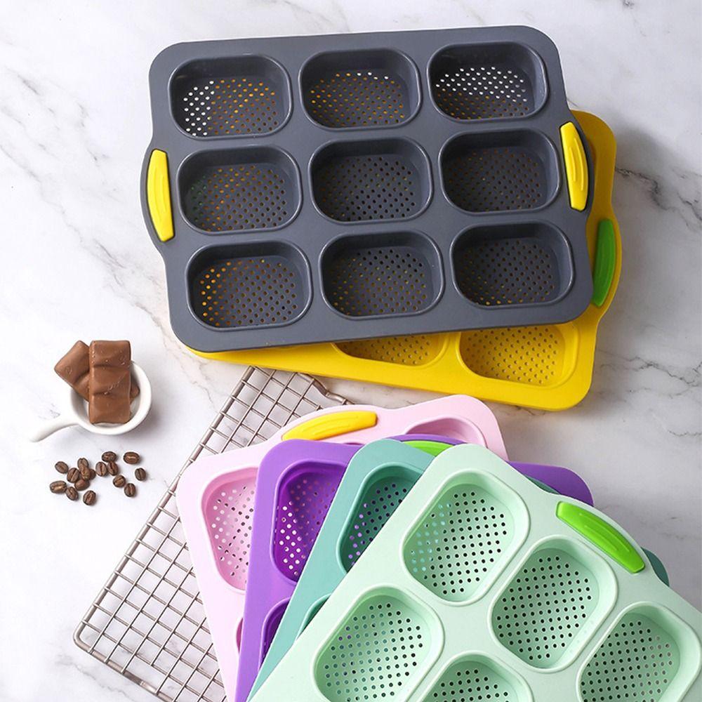 Silicone Bread Baking Form Non-Stick Silicone Baking Pan Hamburger Bun Mold  Homemade Bread