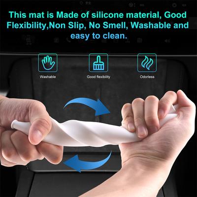 Para Tesla Model 3 Highland 2025 Model Y Juniper 2025-up Base de Carga Inalámbrica de Silicona Alfombrilla Antideslizante a Prueba de Polvo Accesorios para Coche