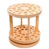 Rotating Brush Holder TwoTier Wooden Wood Finish Desk Organizer