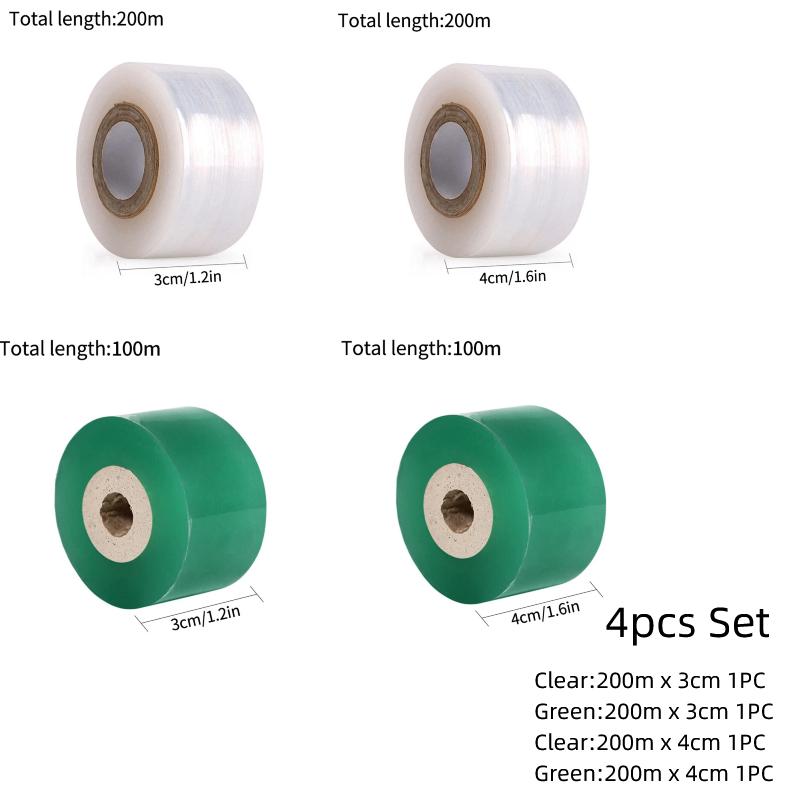 200M PE Grafting Tape Film Self-adhesive Garden Tree Plants Seedlings Vine Grafting Tape Stretchable Film 6/8/10/12cm Width
