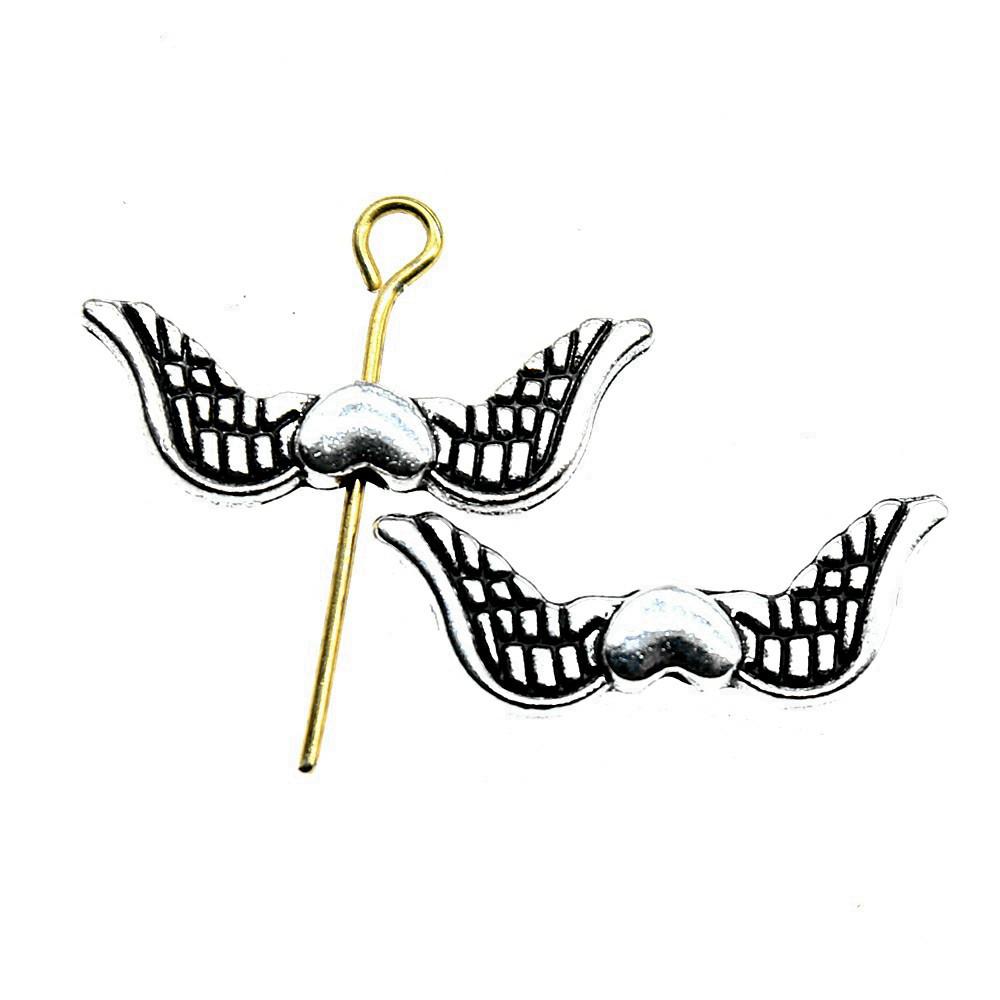Angel Wing Beads Spacer Small Hole Butterfly Charms For Spiritual Jewelry