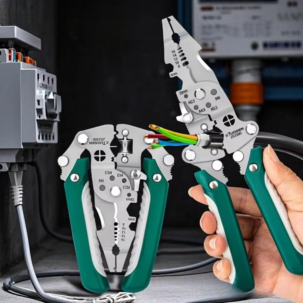 Multifunctional Wire Stripper Electrical Pliers Comfortable Foldable Cable Pliers Non-Slip Cutting Wire Stripping Tool