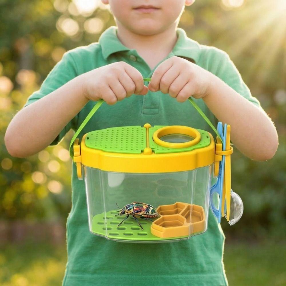 Transparent Insect Observation Box Adjustable Straps Spider Feeding Cage  Outdoor Exploration