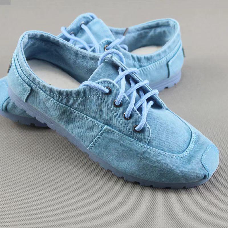 Fashion Four Seasons Wearable Sepatu Kain Tua Sepatu Kanvas Denim + Sol Dalam Bordir Tangan Murni