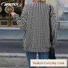 JPNTKY Damskie Vintage Casualowe Jesienno-Zimowe Kurtki & Płaszcze z Długim Rękawem